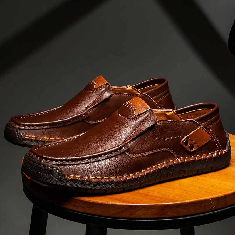 🔥Hot Sale🎁--40% OFF 🎉Brand Mens Genuine Leather Soft Inslole Non Slip Casual Business Handmade Fashion Shoes