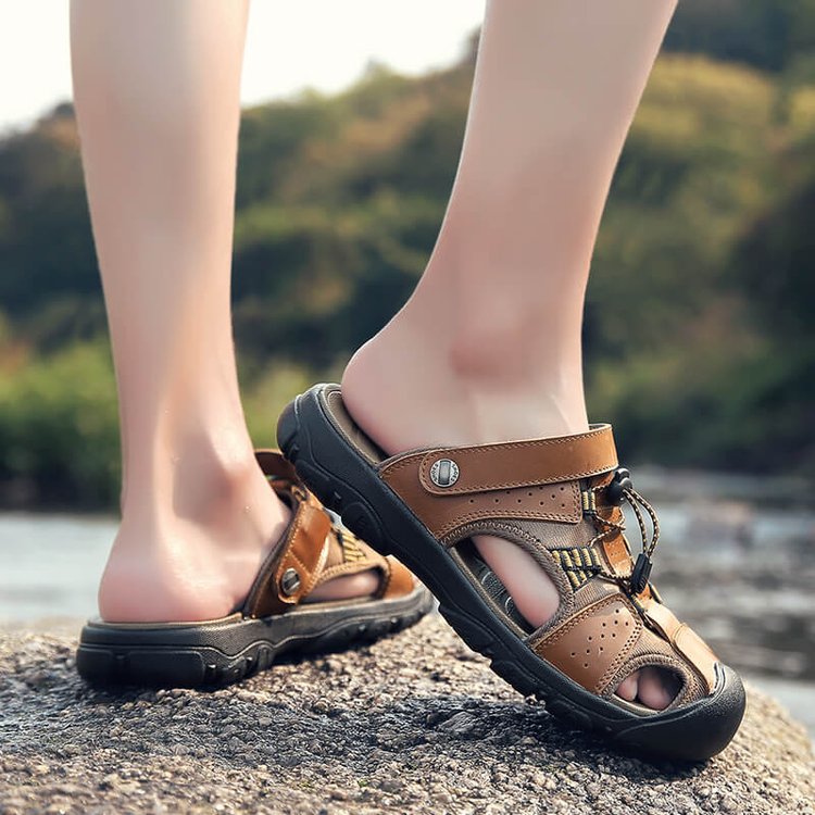 Men's Casual Sandals Leather Outdoor Water Shoe