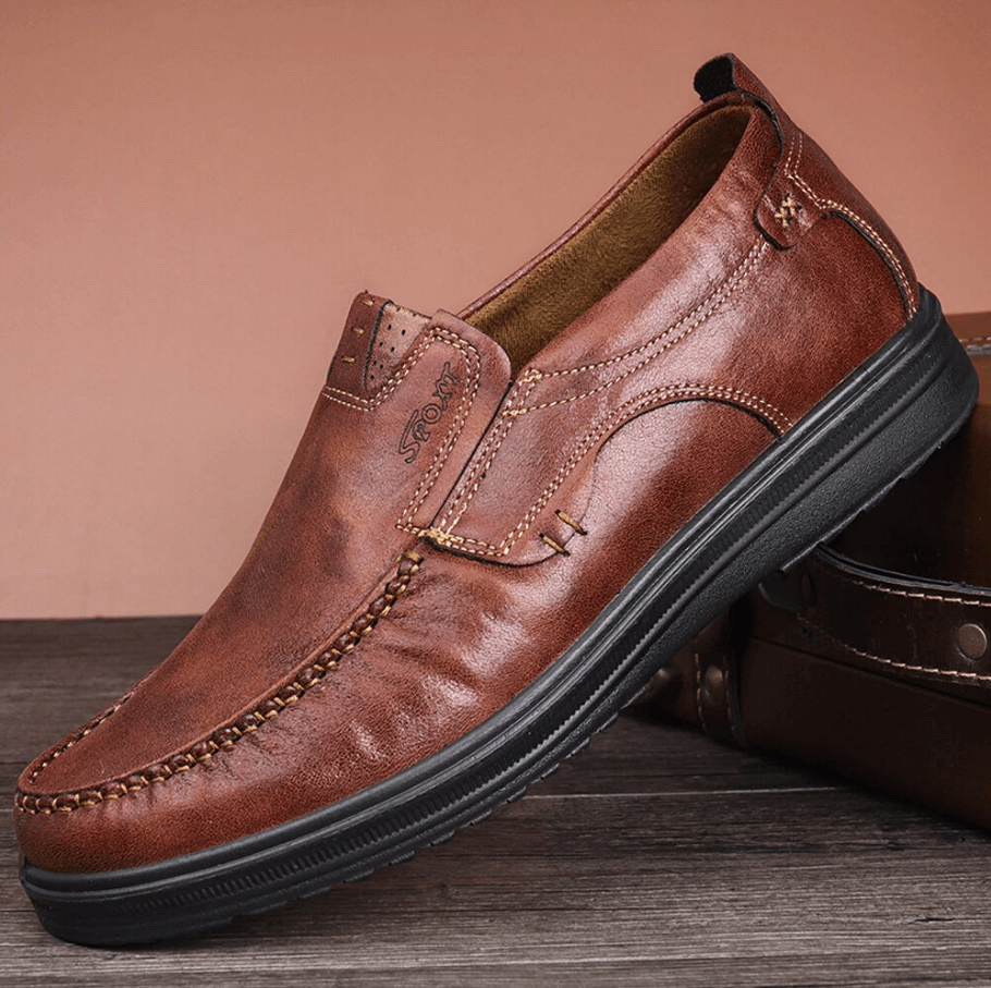 🔥Hot Sale🎁--60% OFF 🎉 Men Business Casual Comfy Leather Driving Hiking Slip On Loafer