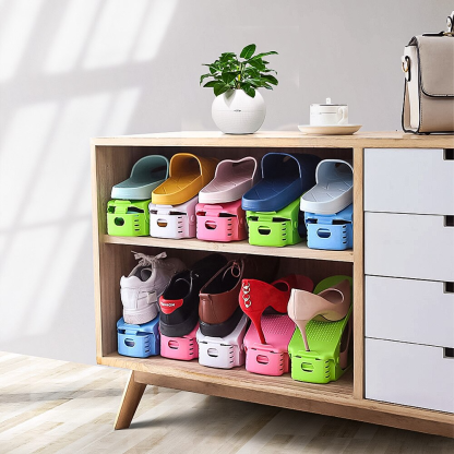 ADJUSTABLE DOUBLE-DECK SHOE RACK