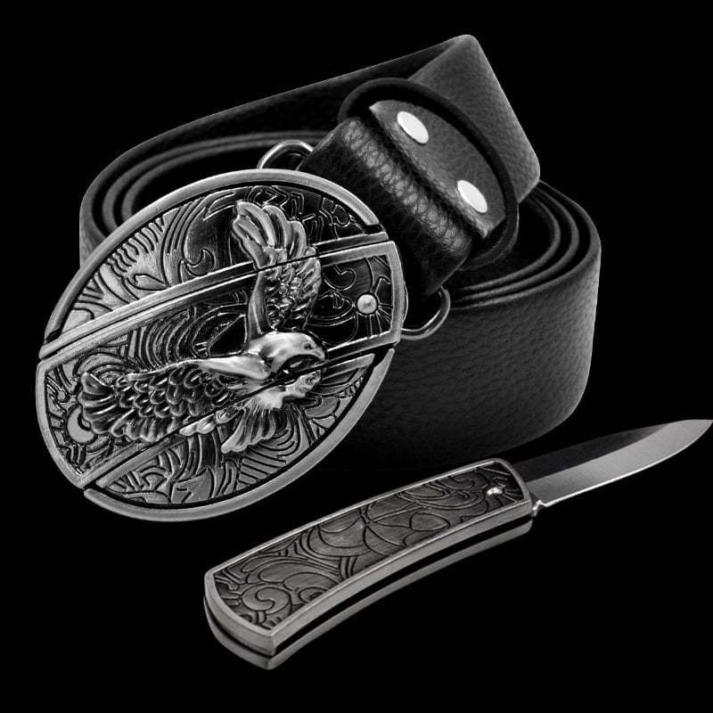 🔥LAST DAY 50% OFF🔥Fashion Punk Men's Genuine Leather Belt With Knife