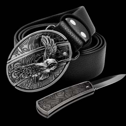 🔥LAST DAY 50% OFF🔥Fashion Punk Men's Genuine Leather Belt With Knife