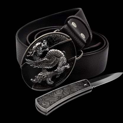 🔥LAST DAY 50% OFF🔥Fashion Punk Men's Genuine Leather Belt With Knife