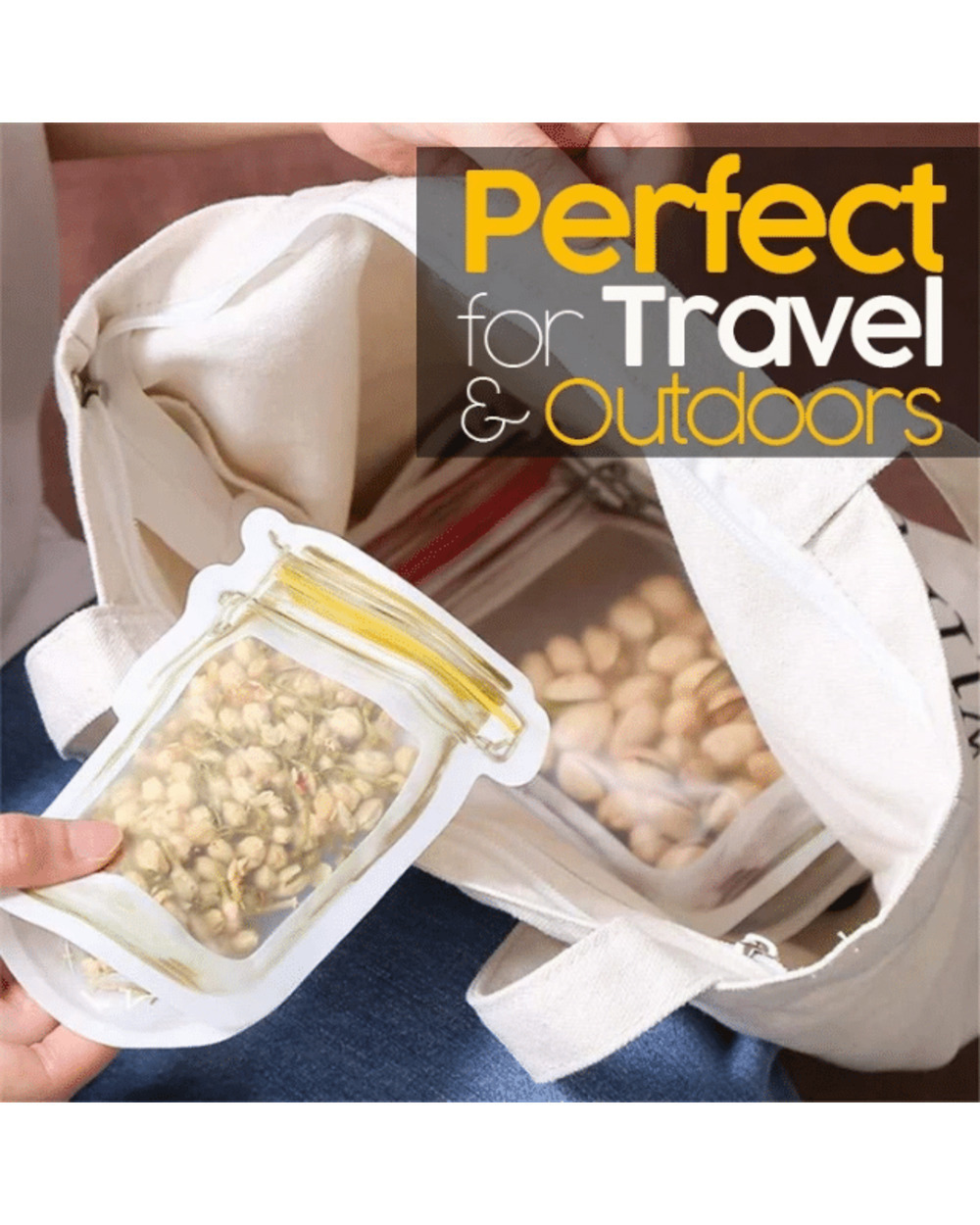 Reusable Mason Bottle Ziplock Bags