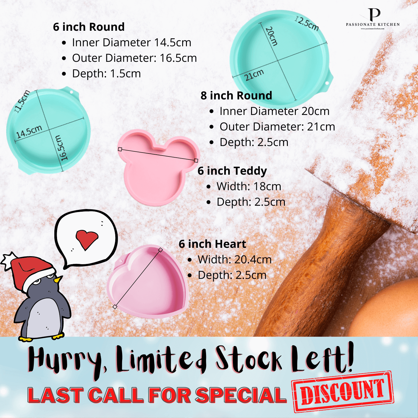 Best-Selling Non-Stick Easy Cake Layer Silicone Cake Molds!