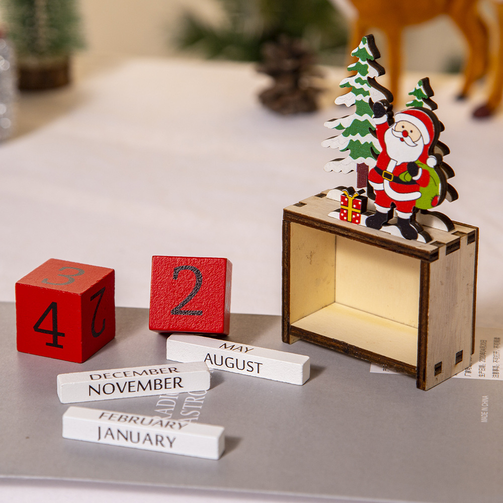 🤡New Arrivals 🎄Christmas Wooden DIY Countdown Calendar Ornament Gift🎁