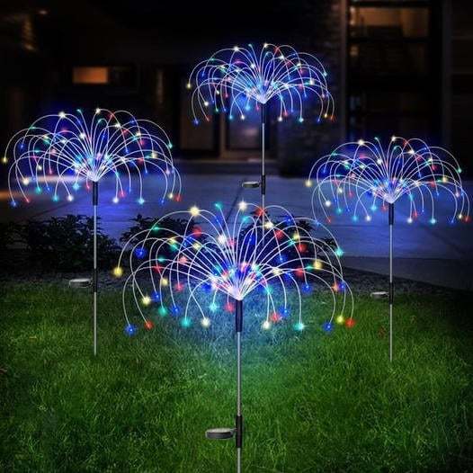 Last Day 70%OFF- Waterproof Solar Garden Fireworks Lamp