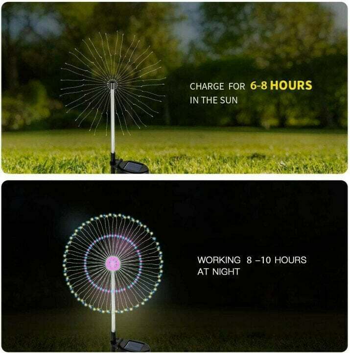 Last Day 70%OFF- Waterproof Solar Garden Fireworks Lamp
