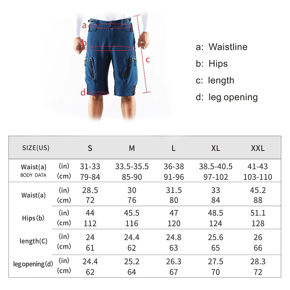 ARSUXEO Men's Outdoor Sports Cycling Shorts MTB Downhill Trousers Mountain Bike Bicycle Shorts Water Resistant Loose Fit 1202 ARSUXEO Men's Outdoor Sports Cycling Shorts MTB Downhill Trousers Mountain Bike Bicycle Shorts Water Resistant Loose Fit 1202