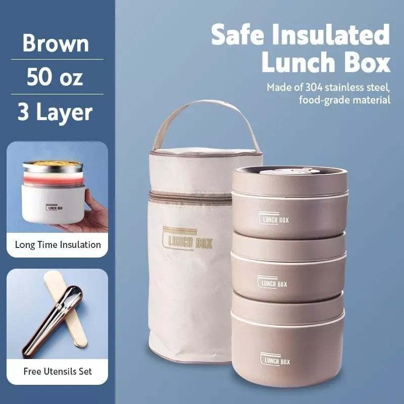 🔥LAST DAY DISCOUNT🔥SAVE 43🔥PORTABLE INSULATED LUNCH CONTAINER SET