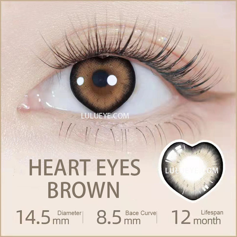 【PRE-SALE/LIMITED OFFER】LuLuEye Brown Heart Eyes Prescription Contact Lenses