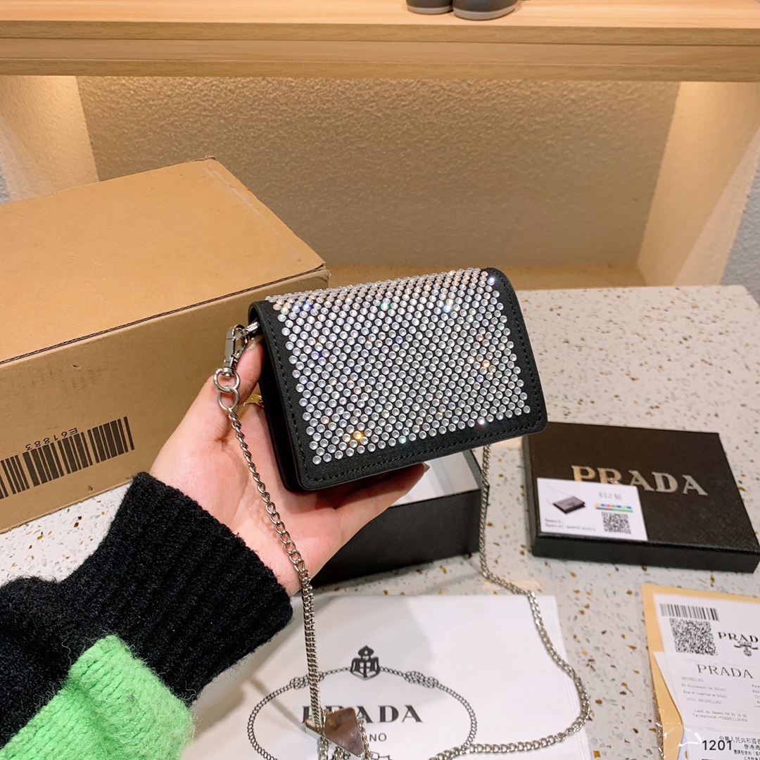 Prada Shoulder Bags Full Rhinestone Clutch Bag