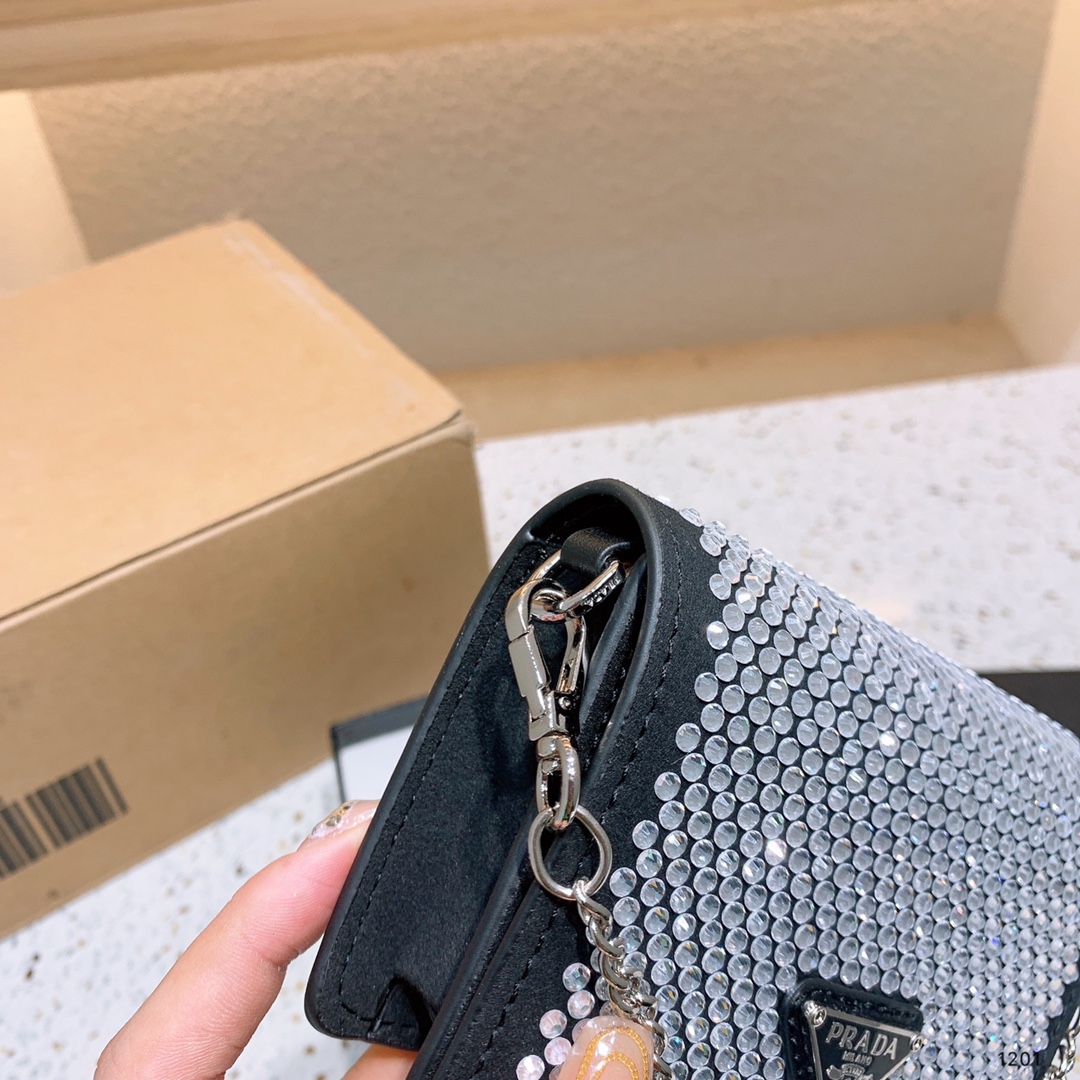 Prada Shoulder Bags Full Rhinestone Clutch Bag