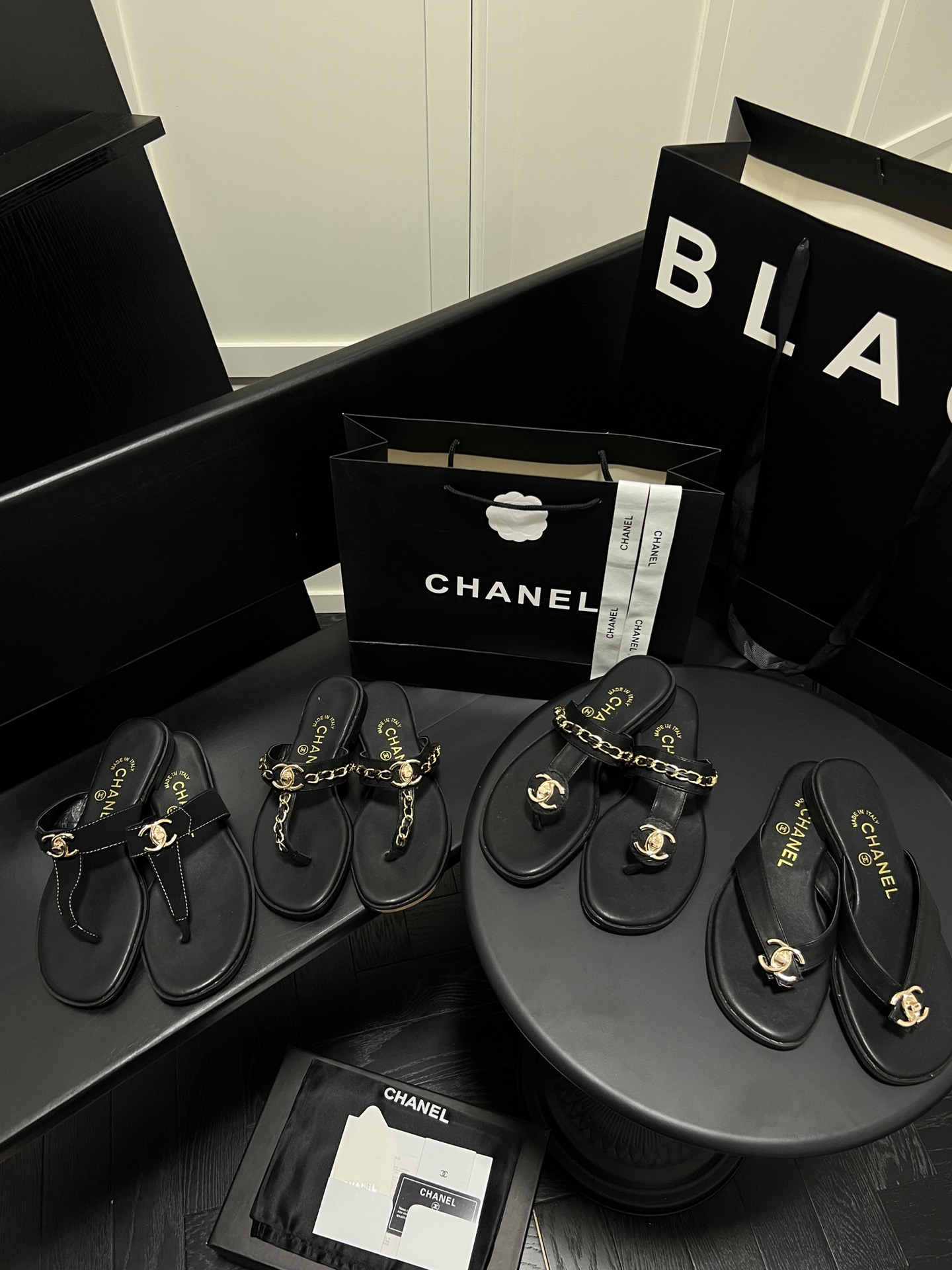 Chanel & Vintage Secondhand School Bag Buckle Slippers