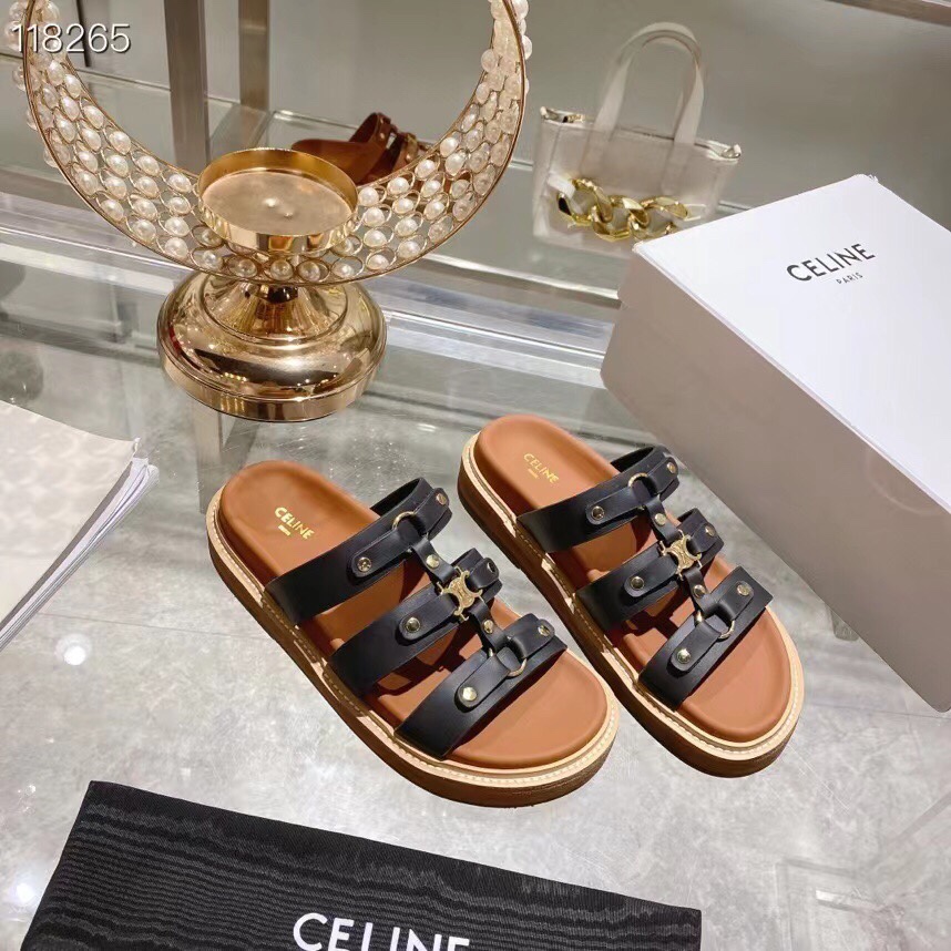 CELINE spring and summer new product Arc de Triomphe retro Roman sandals and slippers