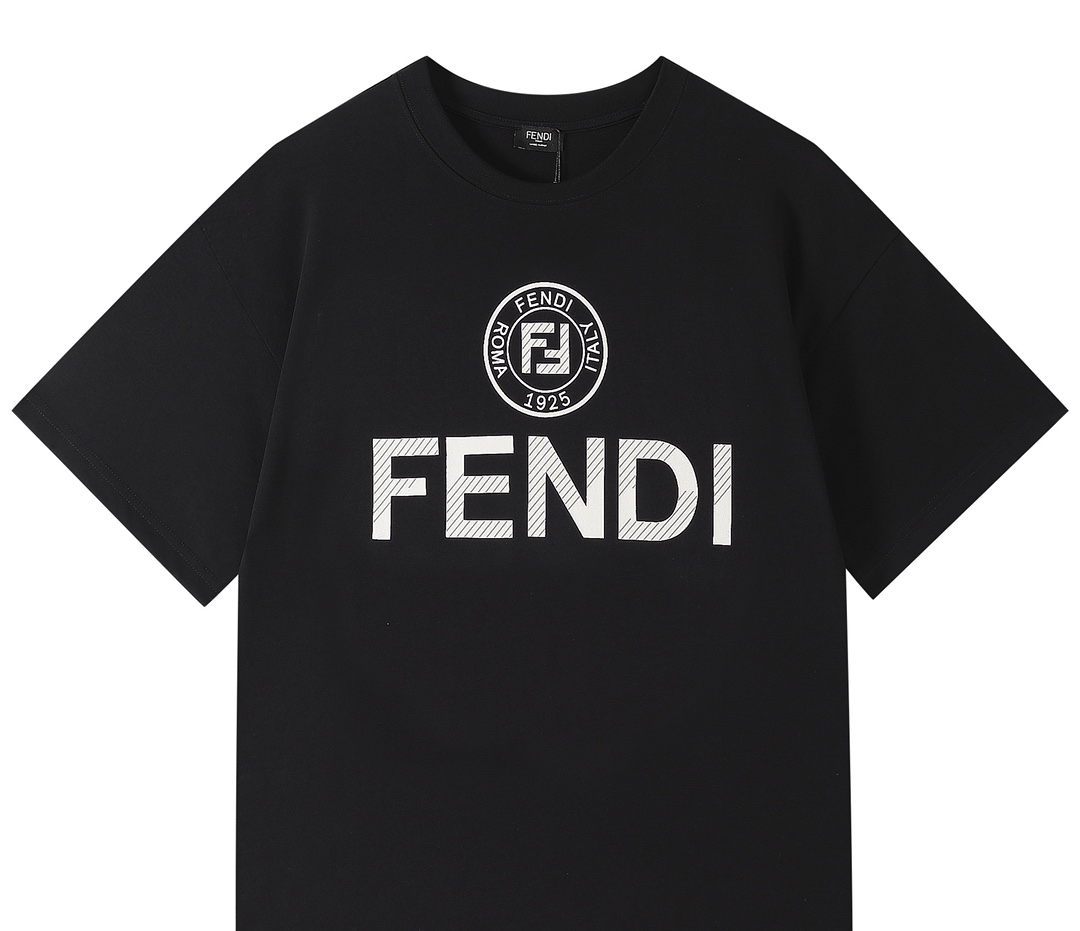 Fendi Summer Classic Logo Printed Unisex Casual T-shirt