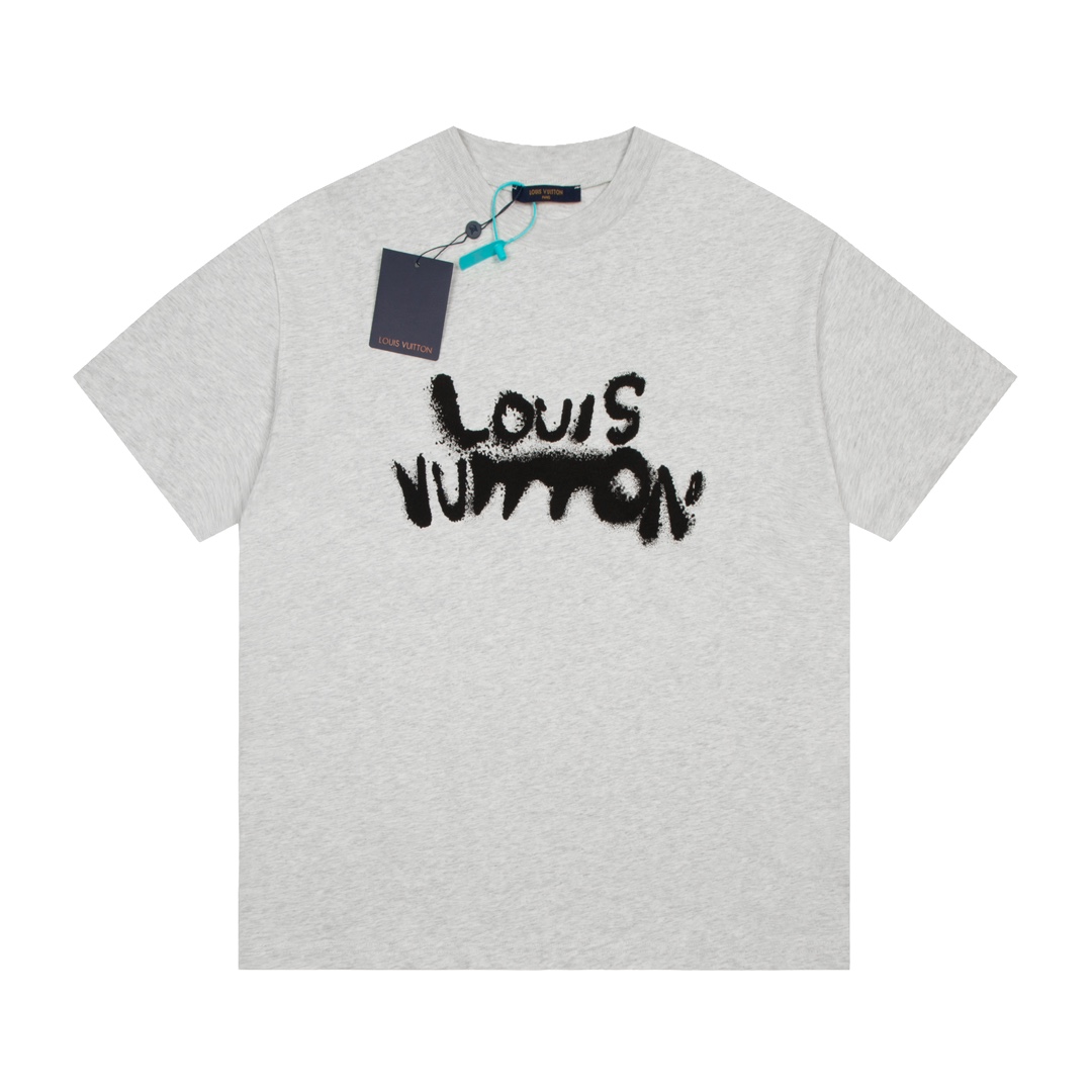 Louis Vuitton Graffiti Letter Short Sleeve T-shirt