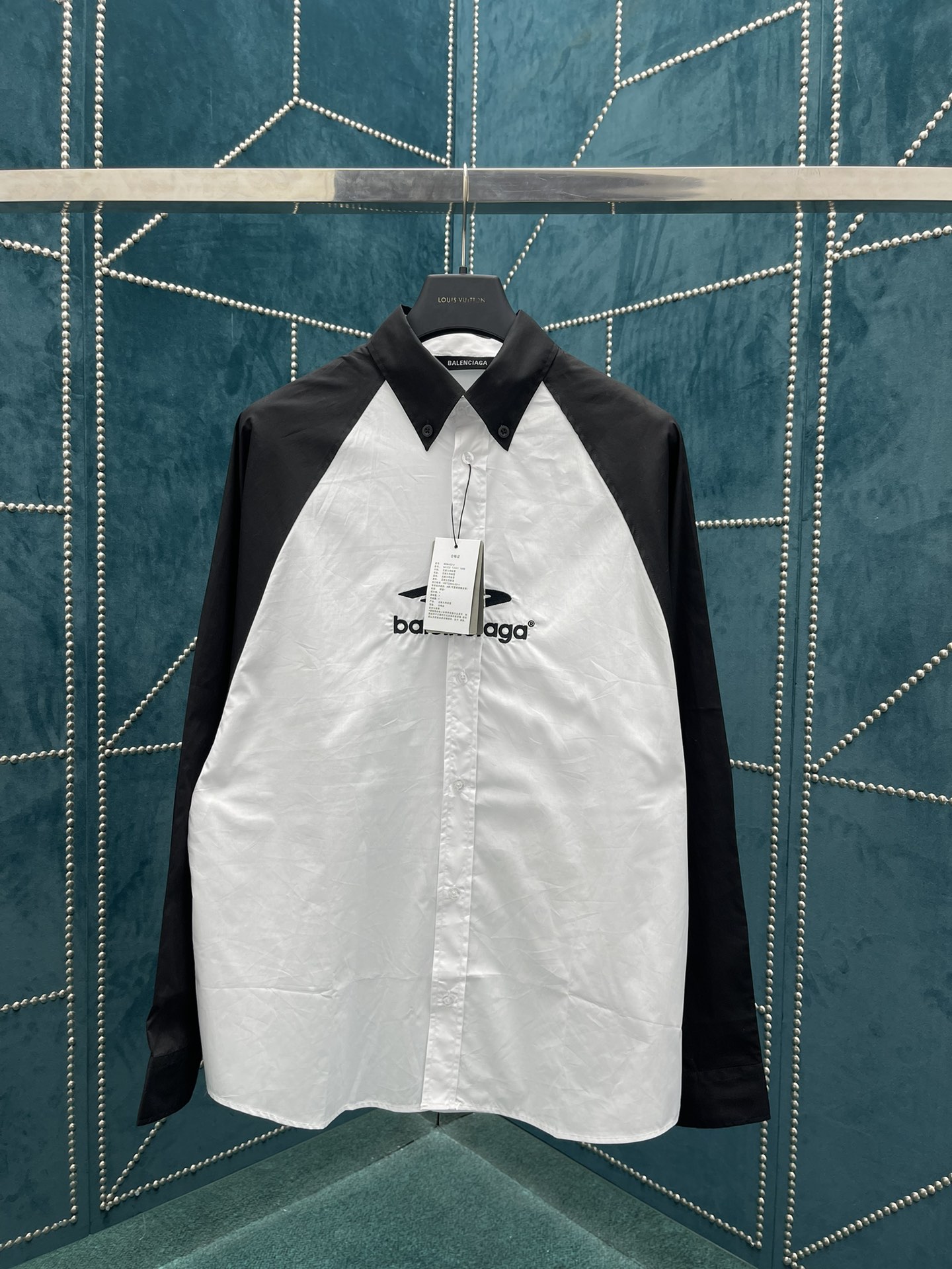 Balenciaga Raglan Sleeve Spliced Shirt