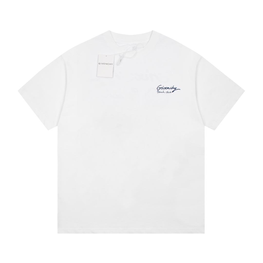 Givenchy Summer Letter Short Sleeve T-shirt White/Blue