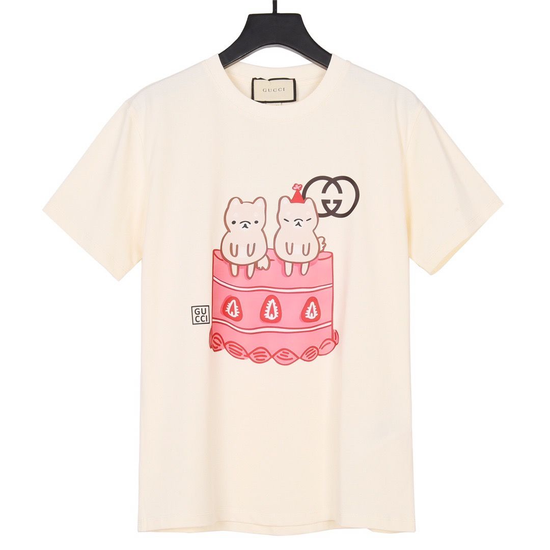 Gucci 2023 New Design Cotton 100 Percent Unisex Casual T-shirt