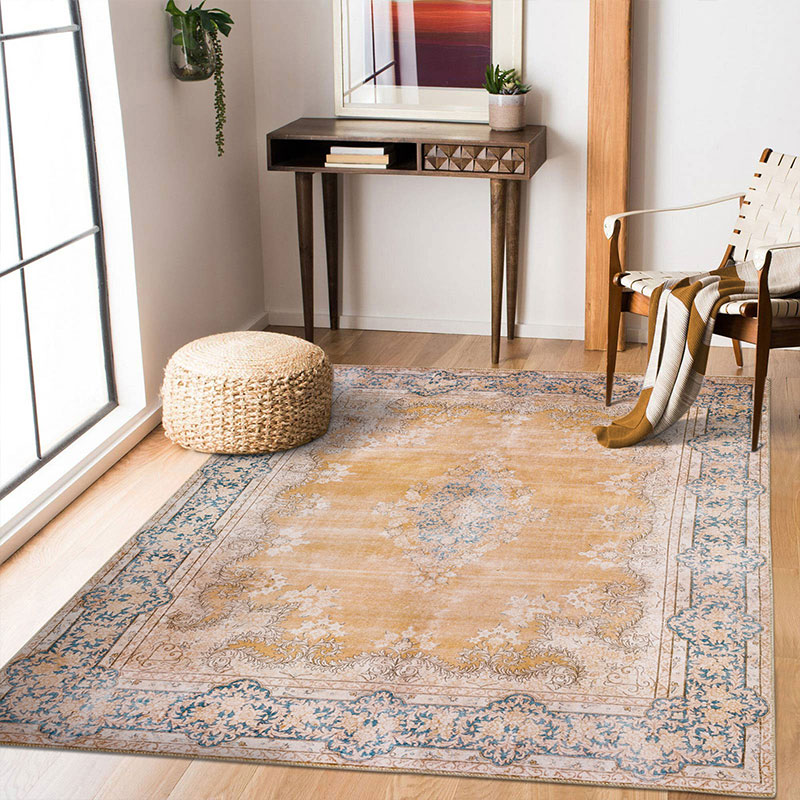 Camellia Machine Washable Vintage Distressed Area Rug
