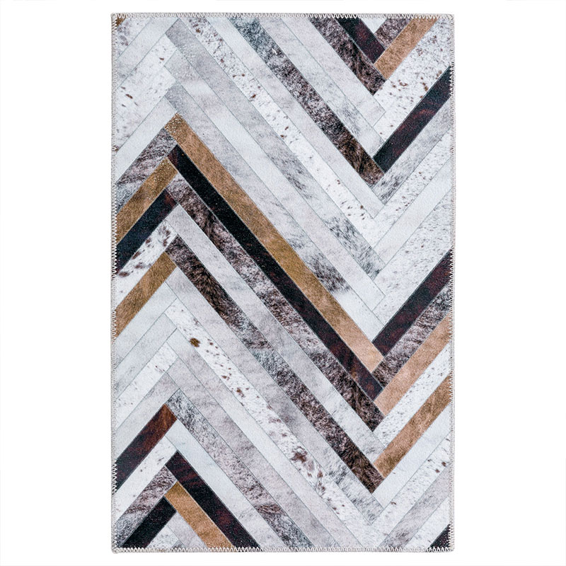  Petrichor Machine Washable Modern Geometric Area Rug