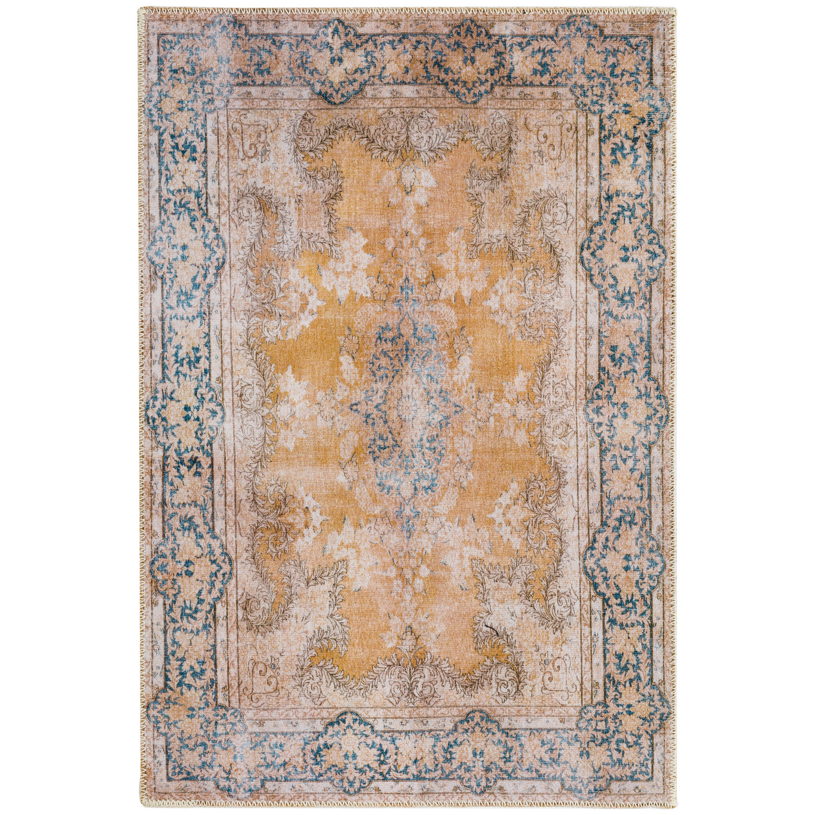 Camellia Machine Washable Vintage Distressed Area Rug