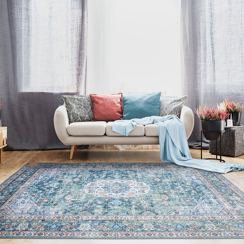 Vintage Machine Washable and Foldable Area Rug