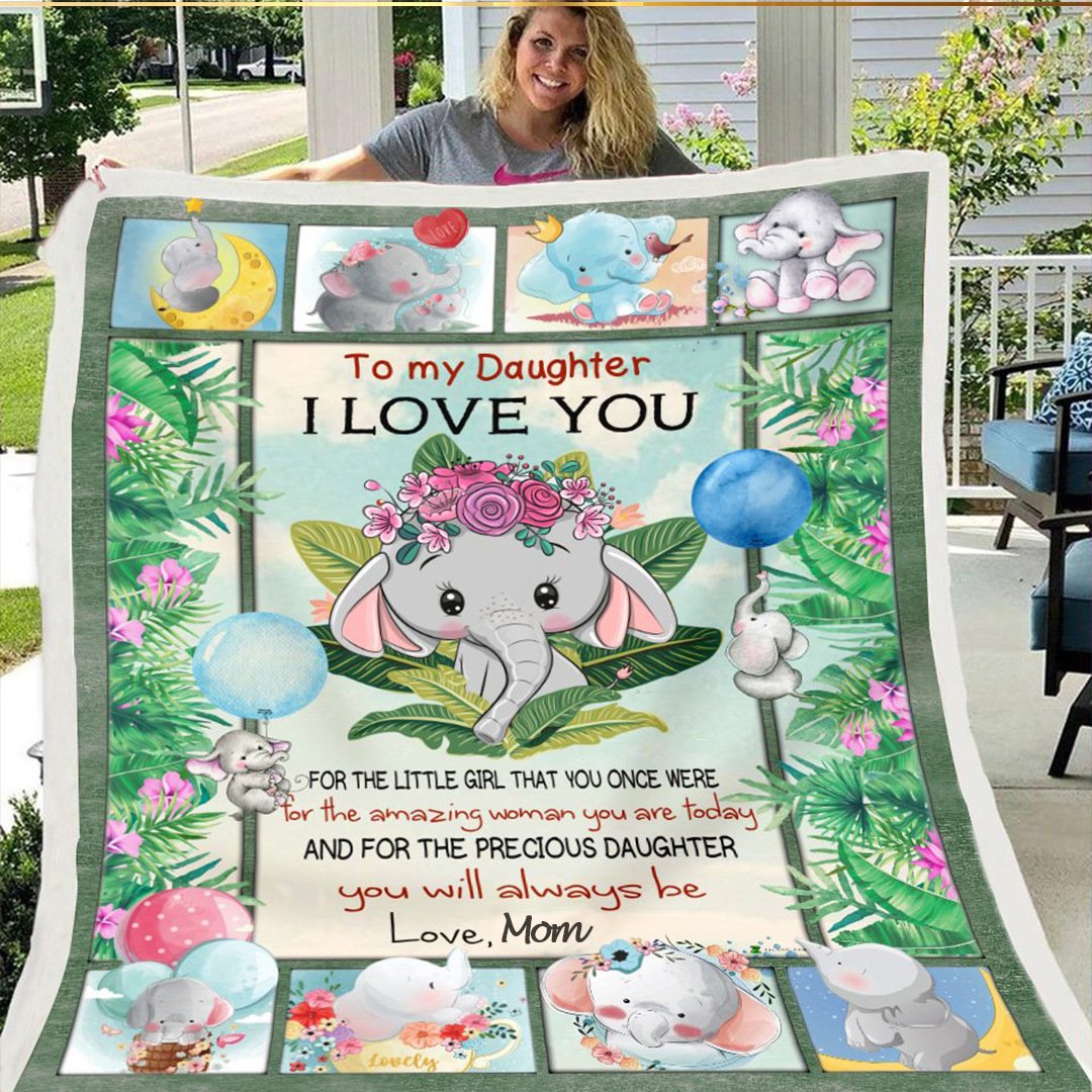 🎁Daughter's Gift - Blanket Gift- Sweet Words To My Daughter - Elephant (49% OFF TODAY)