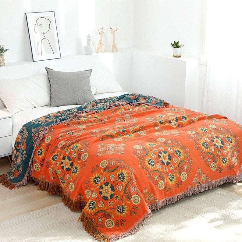 4-layers Cotton Queen Bedcover Sofa Blanket