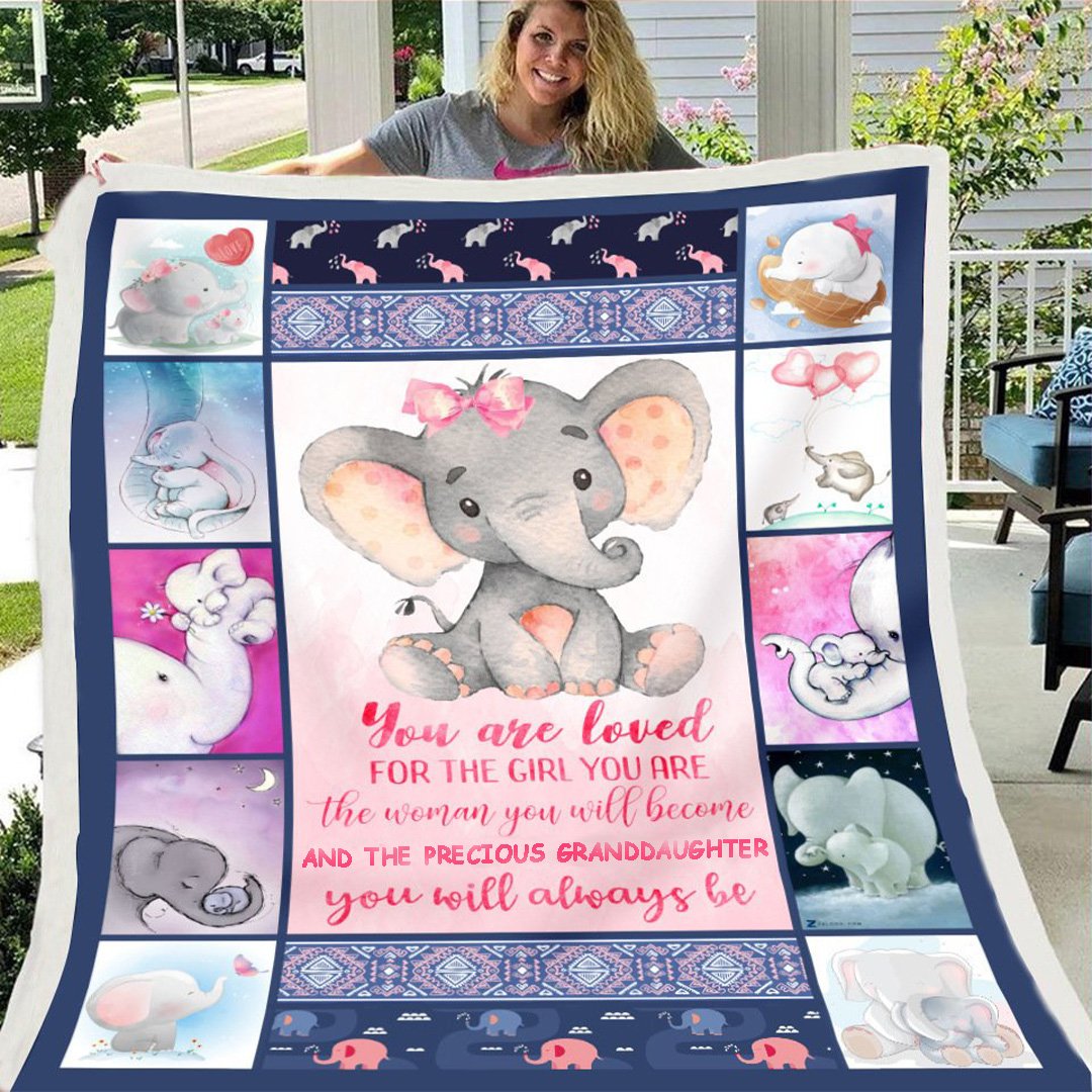 🎁Granddaughter's Gift - Blanket Gift- Sweet Words To My Granddaughter - Elephant (49% OFF TODAY)