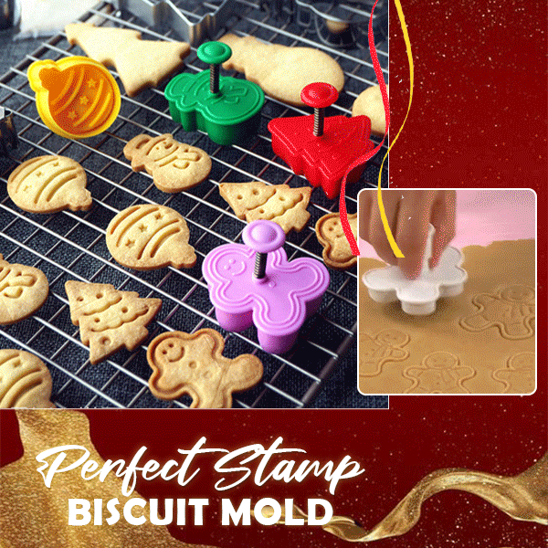 🎁EARLY CHRISTMAS SALE- 50% OFF🎁Perfect Stamp Biscuit Mold (4 PCS)