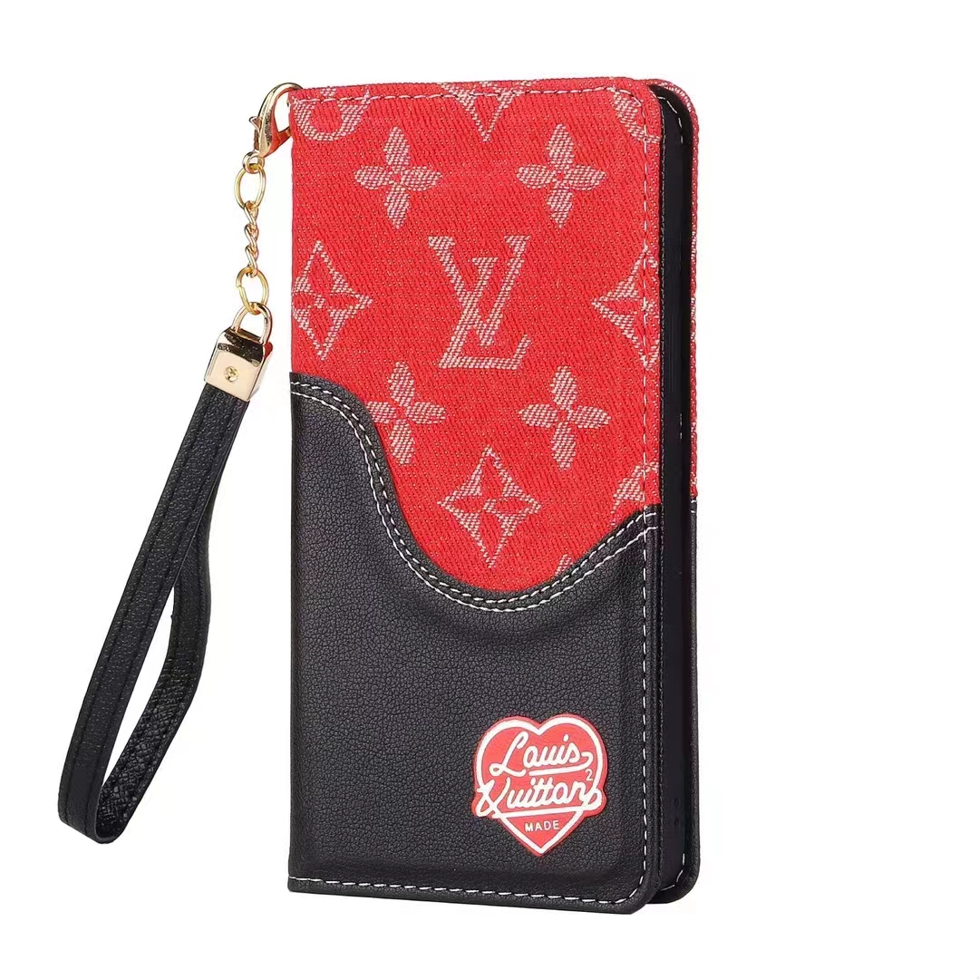 Luxury Leather Bi-Fold Lanyard Wallet Card Holder Phone Case