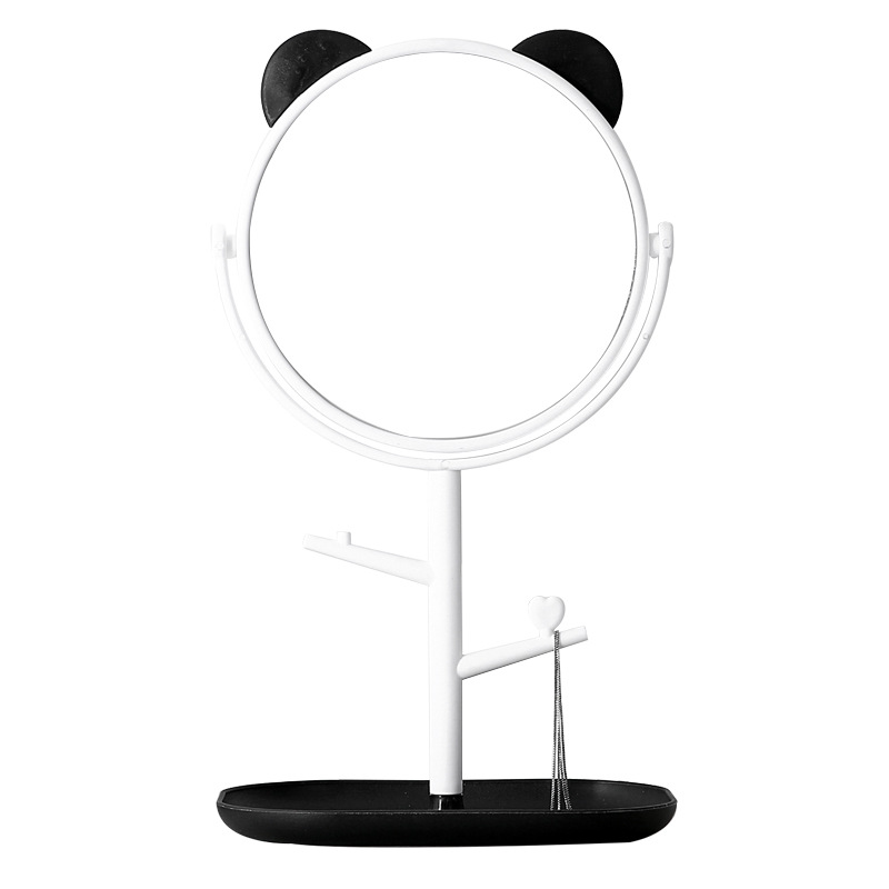 TBYou espejo de maquillaje, espejo con aumento escritorio con linda forma de orejas de oso, 360_grados rotación