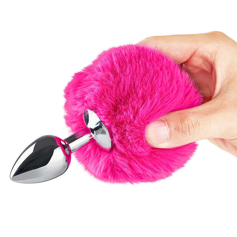 Metal Pink Hairball Base Butt Plug - 5.6 Inch-BestGSpot