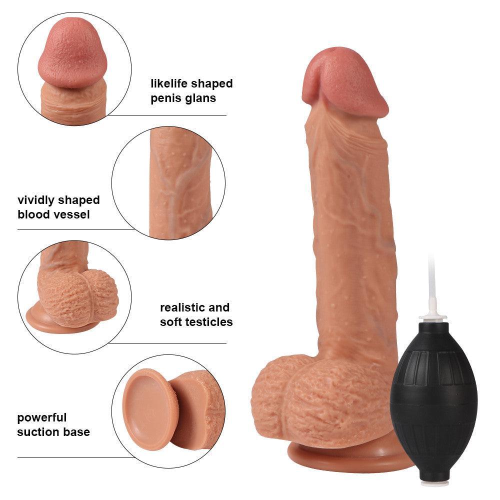 Deal Squirting Realistic Suction Cup Dildo 6-inch - Lifelike Pleasure-BestGSpot