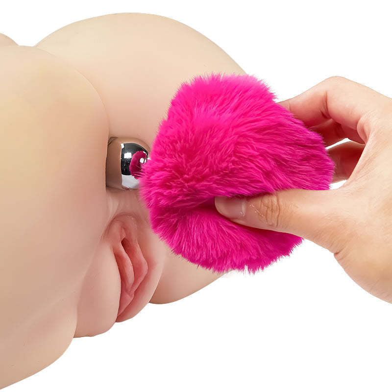 Metal Pink Hairball Base Butt Plug - 5.6 Inch-BestGSpot