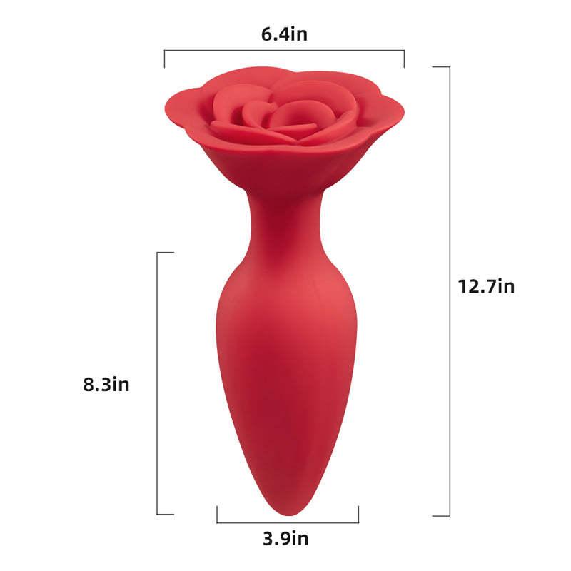 Full Bloom Rose Butt Plug: Safe Silicone Pleasure (8.3 inches)-BestGSpot