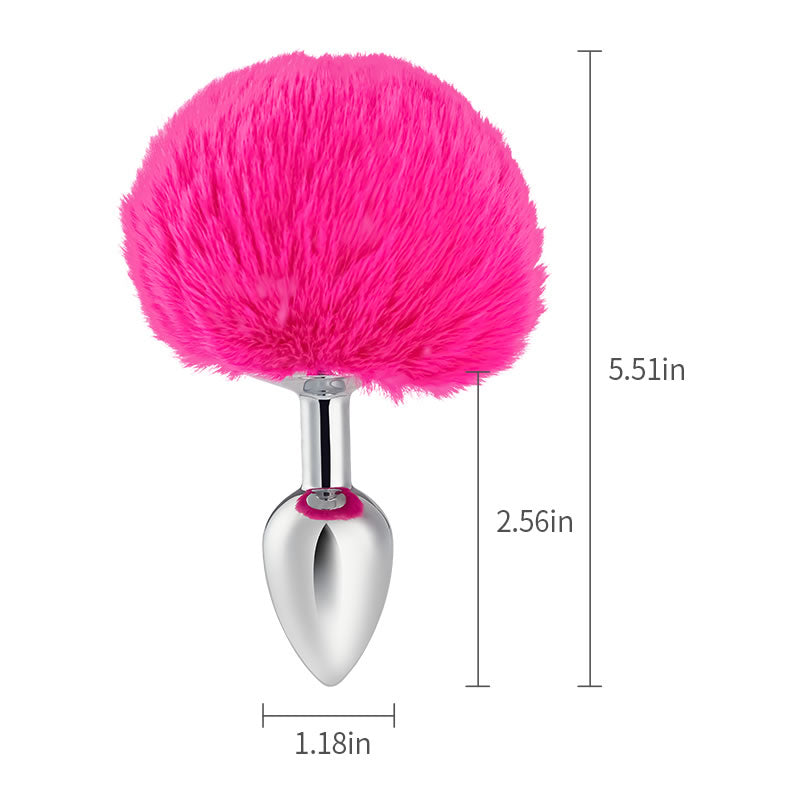 Metal Pink Hairball Base Butt Plug - 5.6 Inch-BestGSpot
