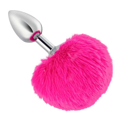 Metal Pink Hairball Base Butt Plug - 5.6 Inch-BestGSpot