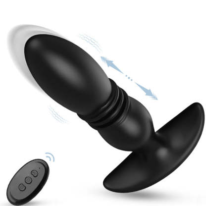 3 Thrusting 12 Vibrating Silicone Prostate Massager with Remote Control-BestGSpot
