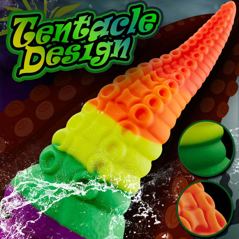 Orlagh 8.66-Inch Tentacle Silicone Rainbow Dildo with Suction Cup-BestGSpot