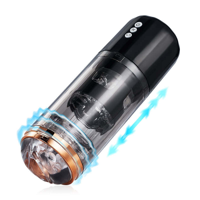 Transfo 5 Spinning Masturbation Cup - 10 Vibrations, Sectional Sleeves-BestGSpot