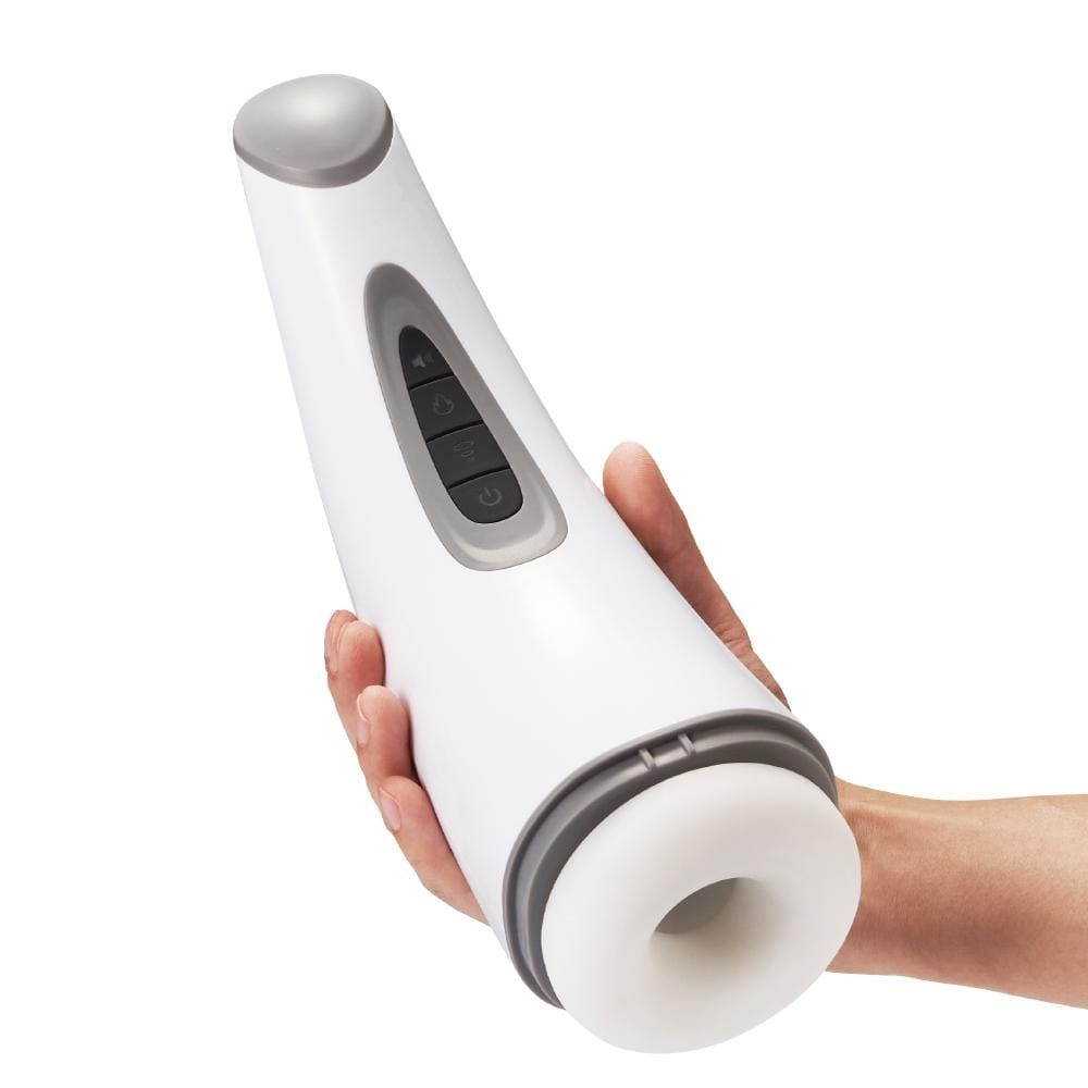 Curved Handle: 7 Vibrating, 3 Sucking, Heating Voice Masturbation Cup-BestGSpot