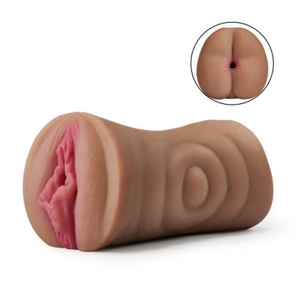 6.7-Inch Tanned Dual Entry Realistic Vagina and Anus Pocket Puss Stroker-BestGSpot