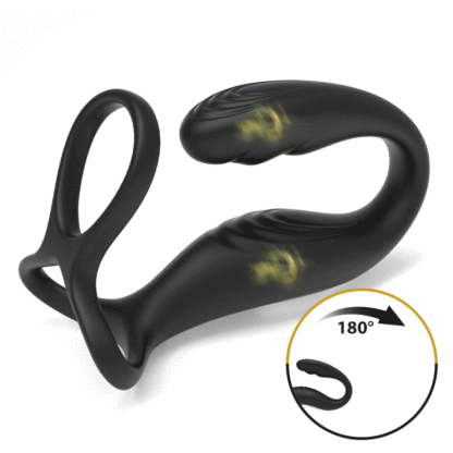 Reyer Wearable Prostate Massager with 10 Quiet Vibrations and Dual Cock Ring-BestGSpot