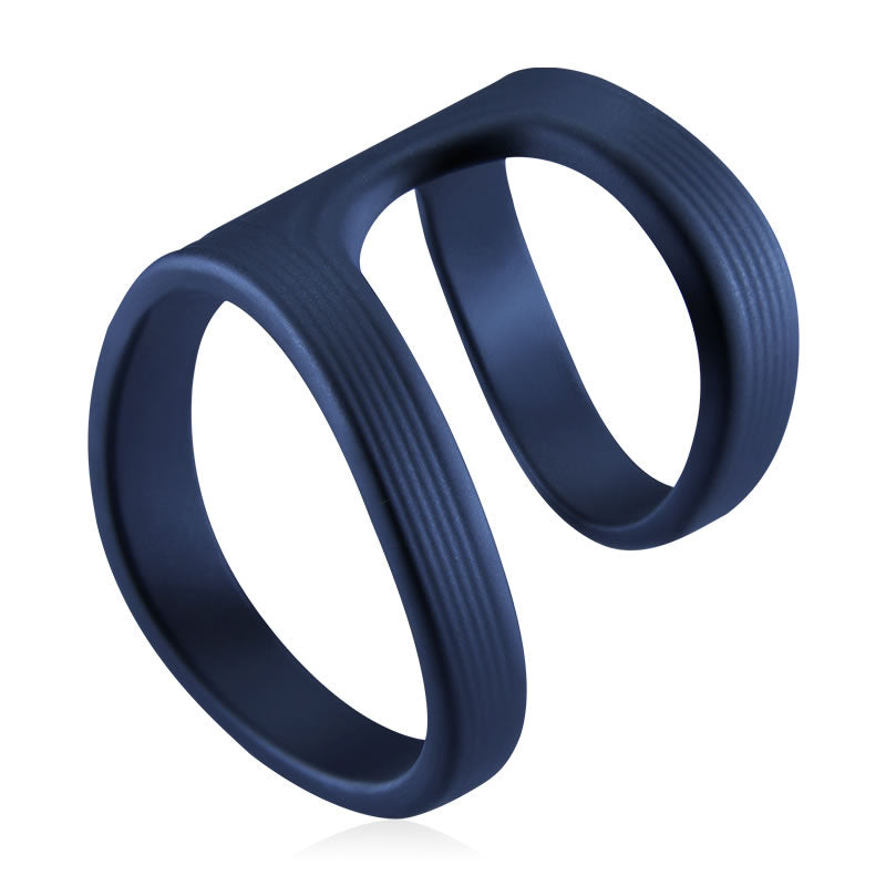 The Perfect Blend of Pleasure and Comfort Dual Rings Indigo Blue Penis Ring Male Enhancement-BestGSpot