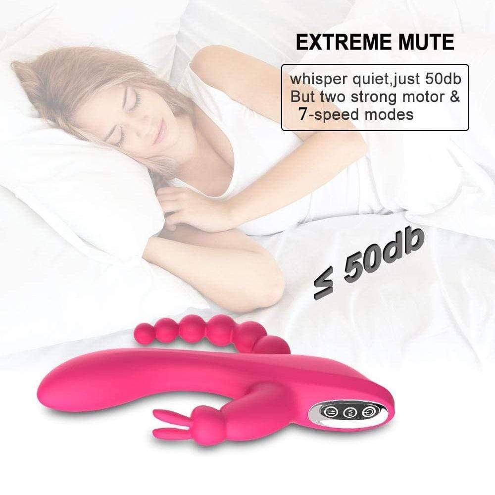 3-in-1 7 Vibrating Modes Rabbit G-Spot Stimulator Anal Dildo Vibrator-BestGSpot