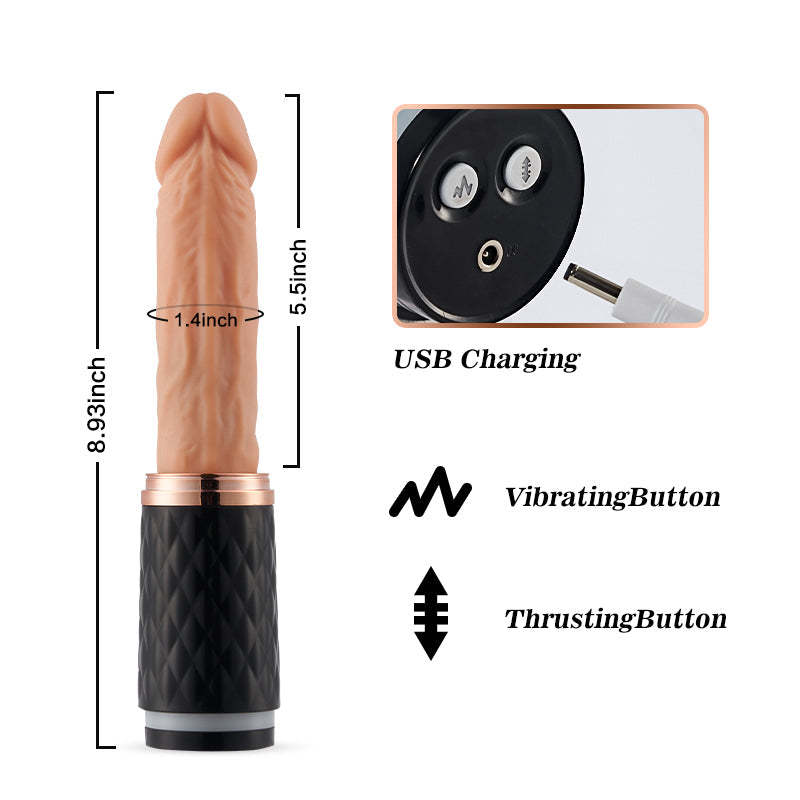 Venus 5.4-Inch Lifelike Silicone Realistic Dildo - 7 Vibrating, 7 Telescoping-BestGSpot