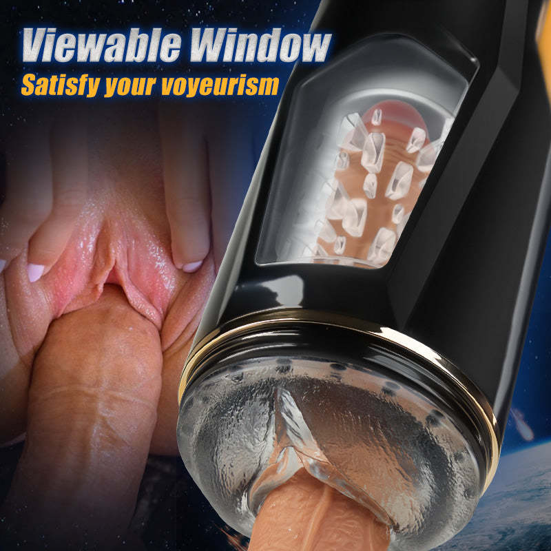 Donald Vulva Mouth Visible Window 5 Thrusting Rotating 2-in-1 Automatic Masturbation Cup-BestGSpot